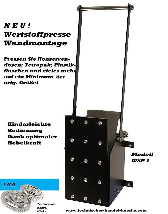 Bild 1 Dosenpresse, PET -Flaschenpresse, robuste Ausführung, Wandmontage