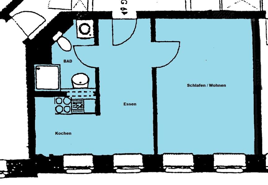 Bild 1 Einzimmerwohnung ab Ende Sept. zu vermieten 35qm Wohnung in 04318 Leipzig
