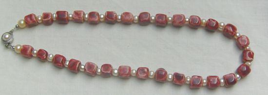 Bild 5 Edelsteinkette, roter Achat mit Perlen