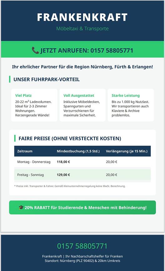 Bild 1 Frankenkraft Umzug/Möbeltaxi Nbg/Fü./Erl.