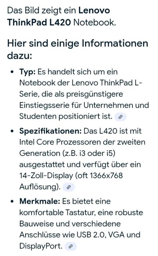 Bild 2 Lenovo ThinkPad L420 6GB RAM 256GB Laptop 35,6 cm