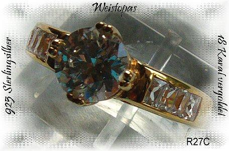 Bild 1 Ring, 925 Silber, vergoldet mit gefassten Topassteinen