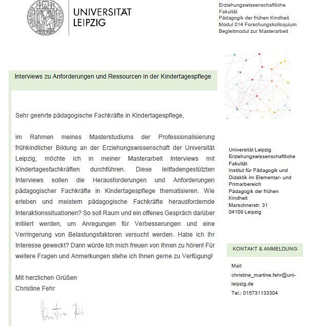 Bild 1 Interview Partner*in in Kindertagespflege gesucht