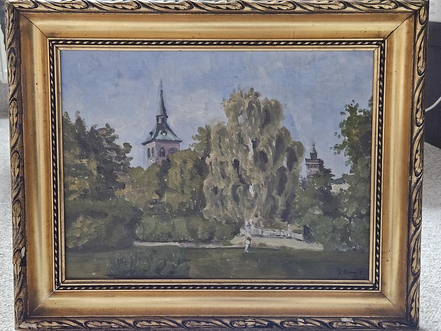 Bild 1 Bedeutendes Ölgemälde (1931) – K. Unrug: Ansicht von St. Adalbert, Posen (Poznań