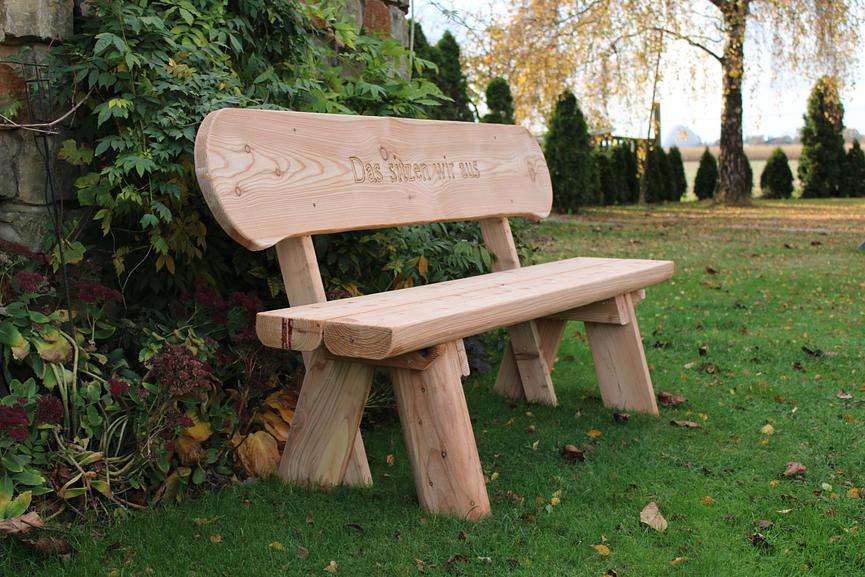 Bild 2 Terrassenbank. Gartenbank mit Gravur. Hochzeitsgeschenk. Geschenk.