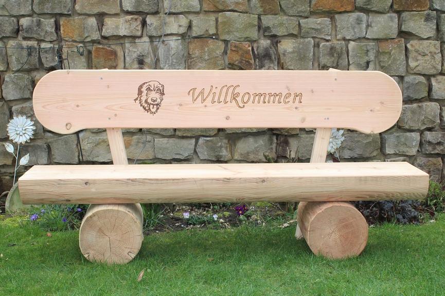 Bild 3 Gartenbank aus Lärche mit Gravur. Hochzeitsgeschenk. Jubiläums Geschenk.