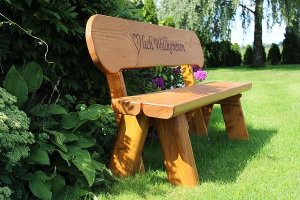 Bild 3 Gartenbank aus Holz mit Gravur. Hochzeitsgeschenk. Rentners Geschenk.