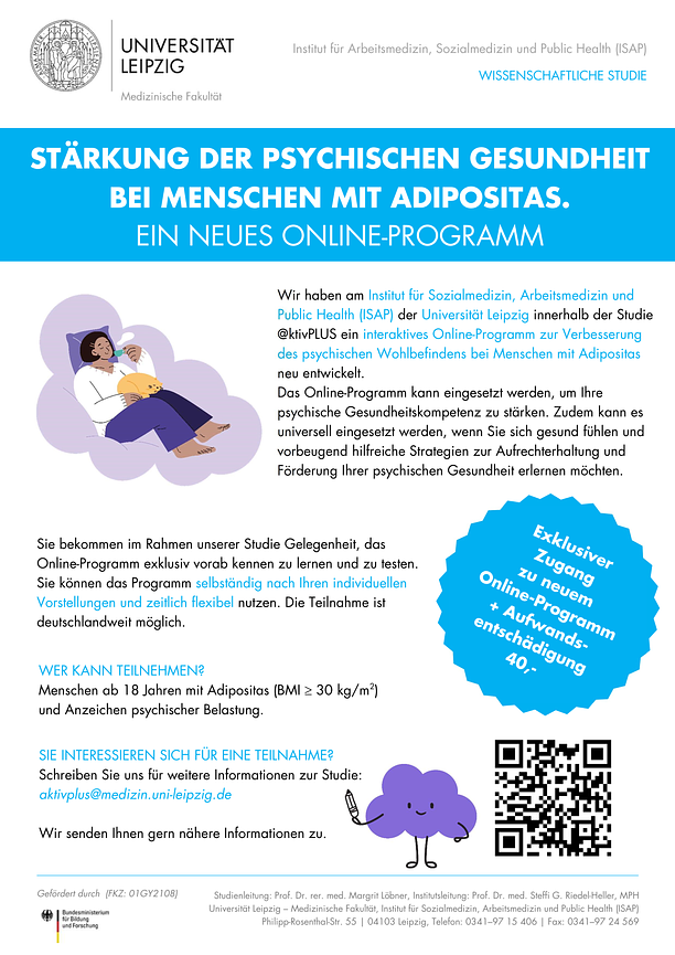 Bild 2 Bundesweite Studie: Online-Programm Förderung psychische Gesundheit Adipositas
