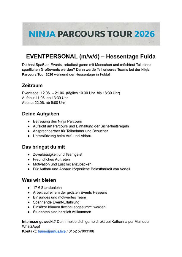 Bild 1 Eventpersonal Ninja Warrior Parcours - Hessentag 26