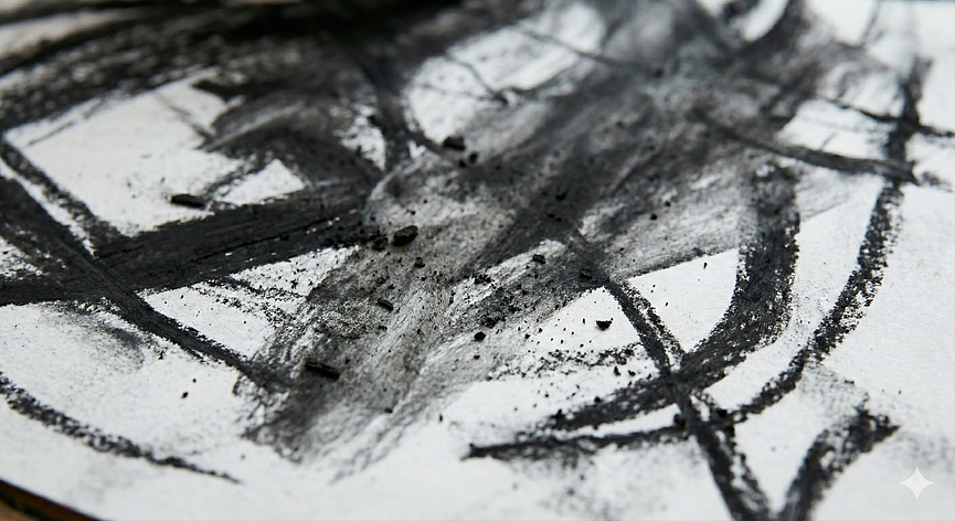 Bild 2 Kohlezeichen Workshop in Hamburg mit Live-Musik