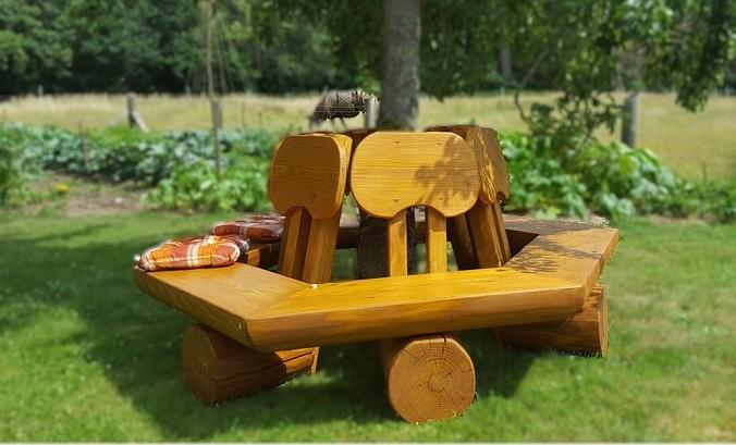 Bild 13 Überdachte Gartenmöbel. Gartenlaube. Holzmöbel.