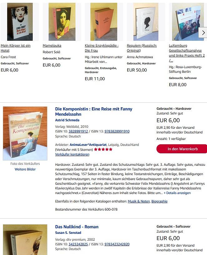 Bild 1 Frauenbücher - antiquarisch im Soli-Shop bestellen