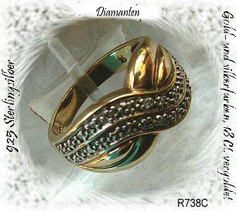 Bild 1 Ring, 925 Silber, vergoldet mit gefassten Topasen