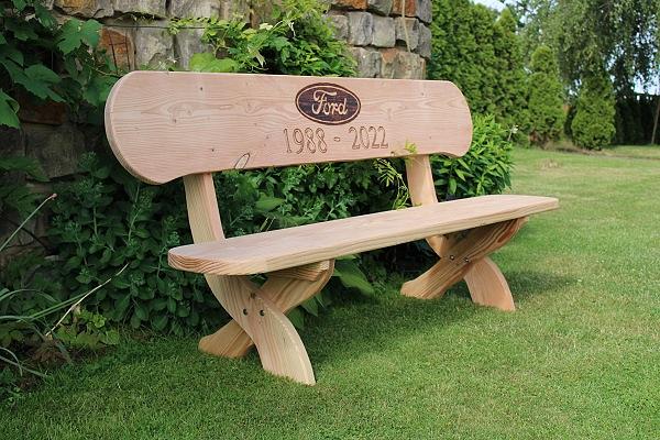 Bild 7 Terrassenbank. Holzbank mit Gravur. Hochzeitsgeschenk.