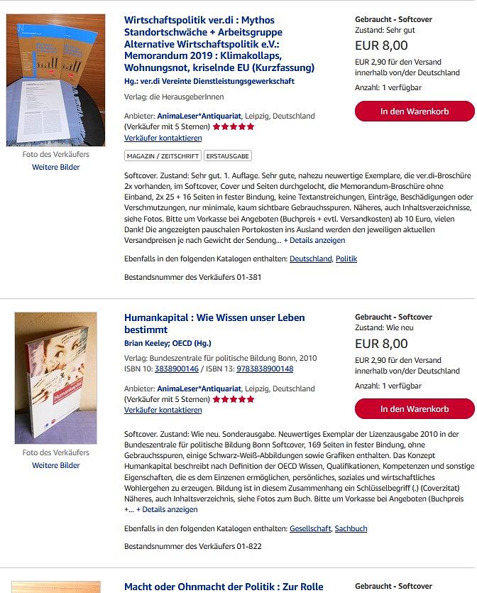Bild 1 Bücher über Wirtschaft, Business, Ökonomie - antiquarisch im Soli-Shop bestellen