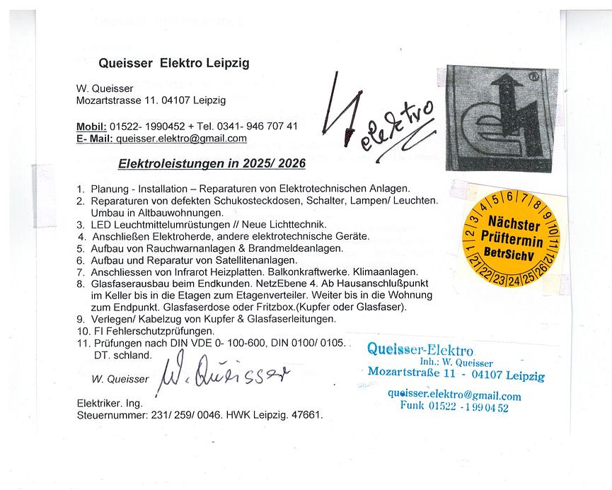 Bild 1 Elektroarbeiten/ Portfolio