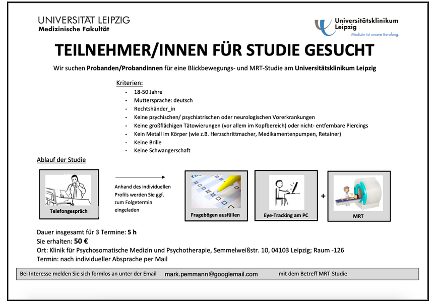 Bild 1 Studienteilnehmer gesucht