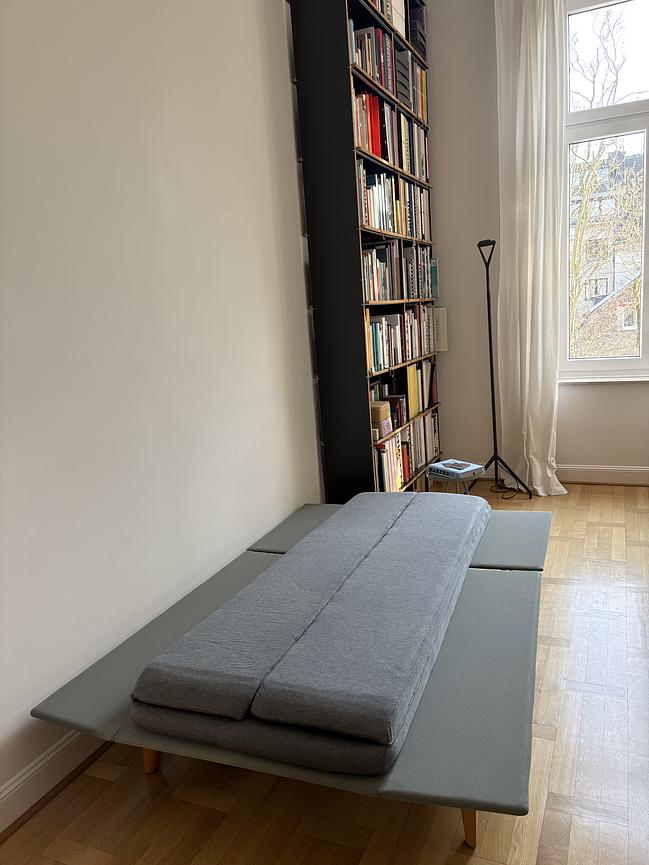 Bild 4 Rekamiere / Schlafsofa in hellbeigem Baumwollstoff