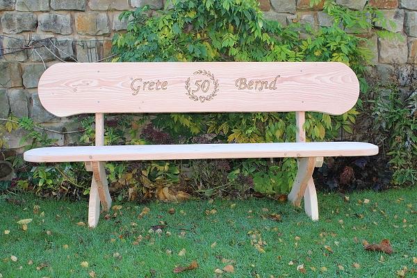 Bild 5 Gartenbank aus Holz mit Gravur. Rentnergeschenk. Ostern Geschenk.