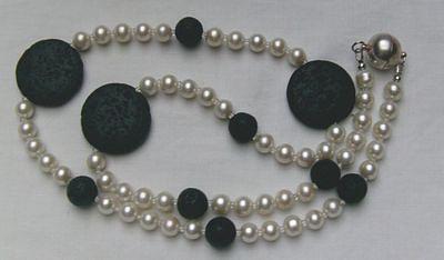 Bild 4 Perlen-Lavakette, Longkette, sportlich, chic und elegant