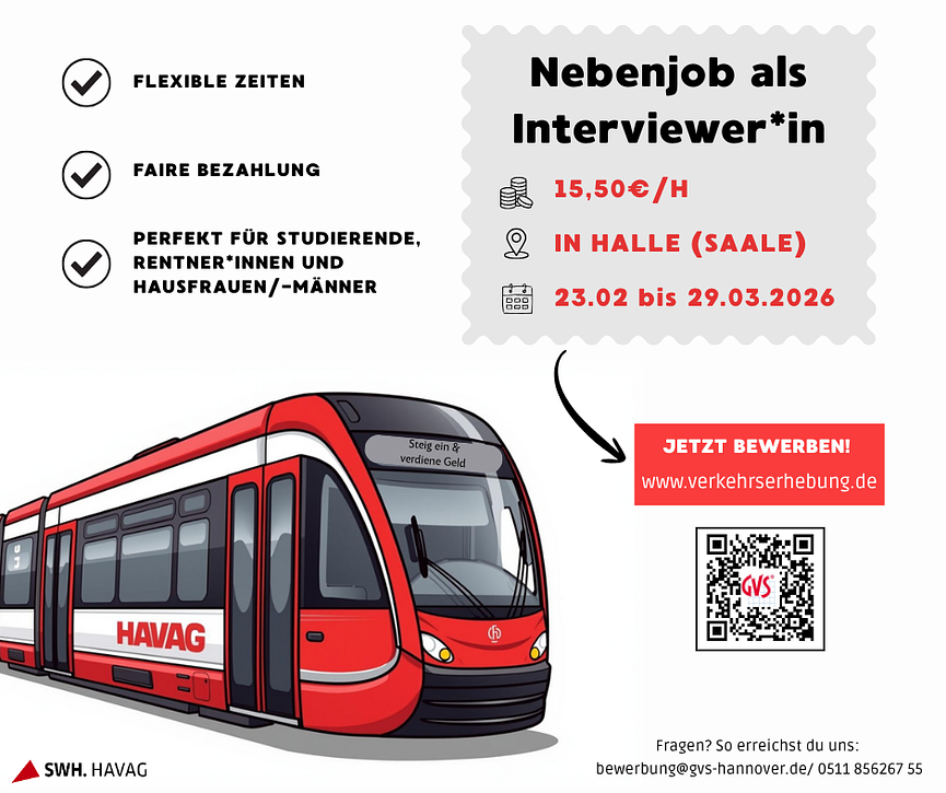 Bild 1 Interviewer*in für Fahrgastbefragung in Halle (Saale) gesucht