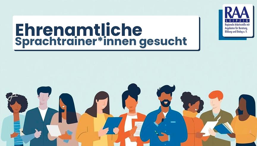 Bild 1 ehrenamtliche Sprachtrainer*innen gesucht