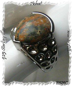 Bild 2 Ring 925 Silber mit gefassten Achatstein