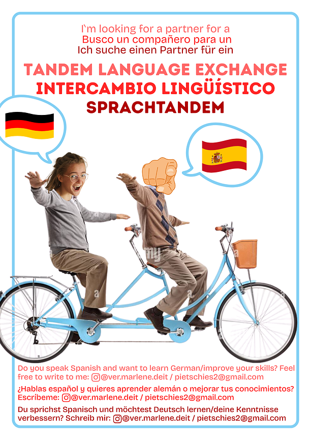 Bild 1 Tándem lingüístico / Sprachtandem (Spanisch ⟷ Deutsch) in Weimar