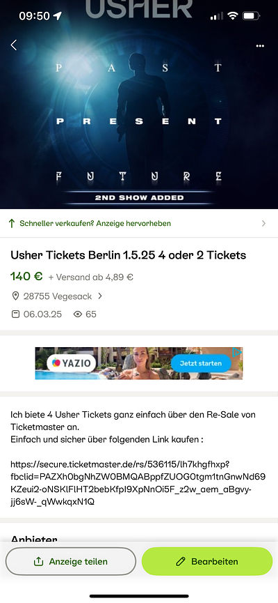 Bild 1 Usher Tickets 1.5