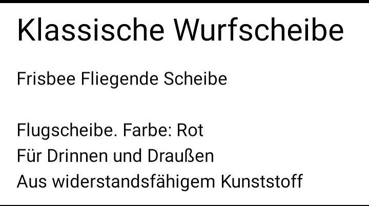 Bild 2 Klassische Wurfscheibe