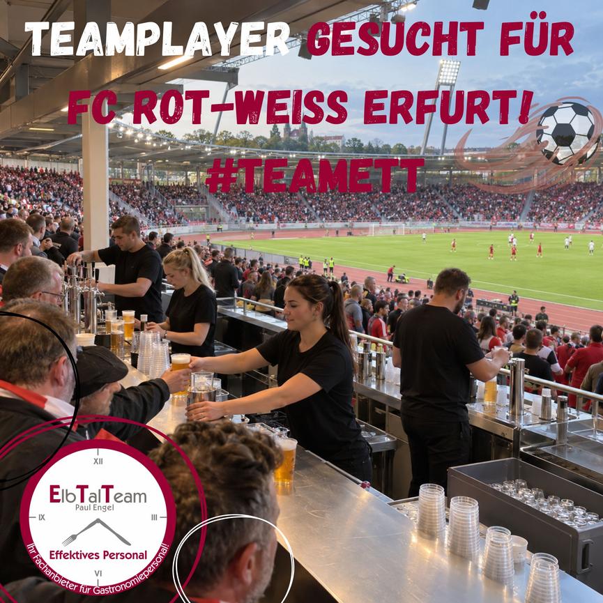 Bild 1 Dein Arbeitsplatz: FC Rot-Weiß Erfurt. Dein Team: ElbTalTeam.