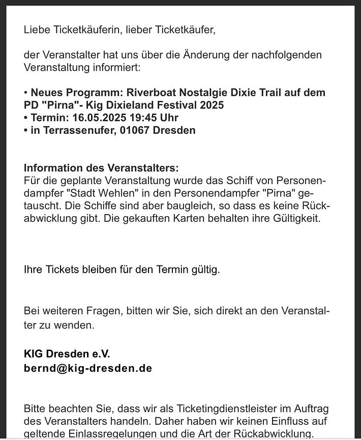 Bild 4 Dresden: Dixieland Riverboat am 16.05.25