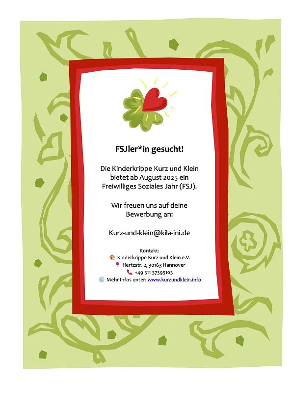 Bild 1 FSJ Kraft für Kinderkrippe Hannover List gesucht