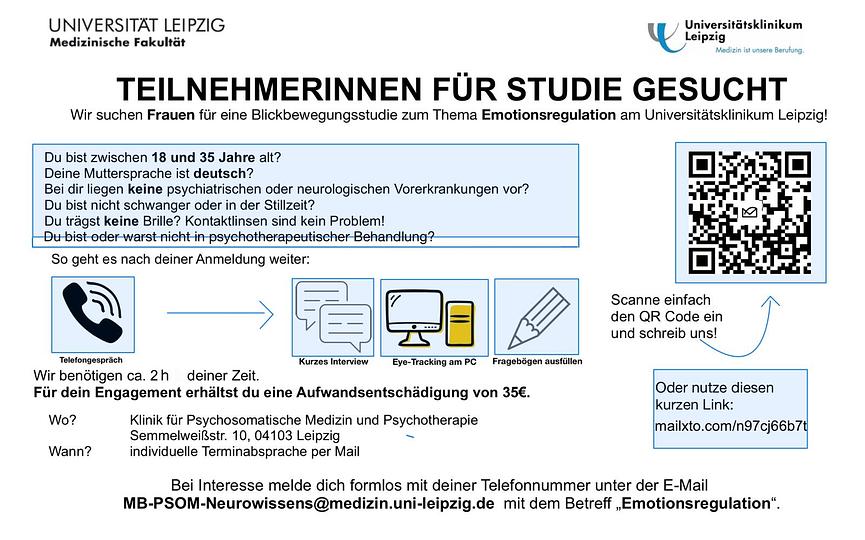 Bild 1 Teilnehmerinnen für Blickbewegungsstudie gesucht- 35€ für 2h Testung