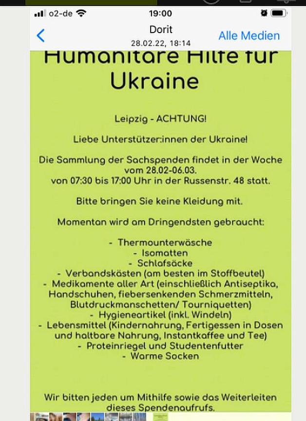 Bild 1 Spenden für Kriegsopfer der Ukraine bis 6.MärzRussenstr.48