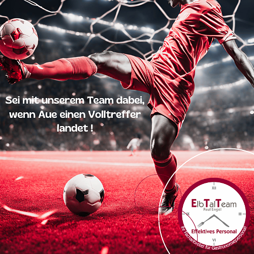 Bild 1 Daumendrücken an der Bar im Aue-Stadion mit dem ElbTalTeam !