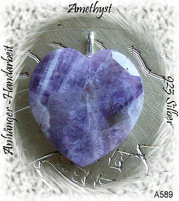 Bild 1 Herzanhänger, 925 Silbr, Amethyst