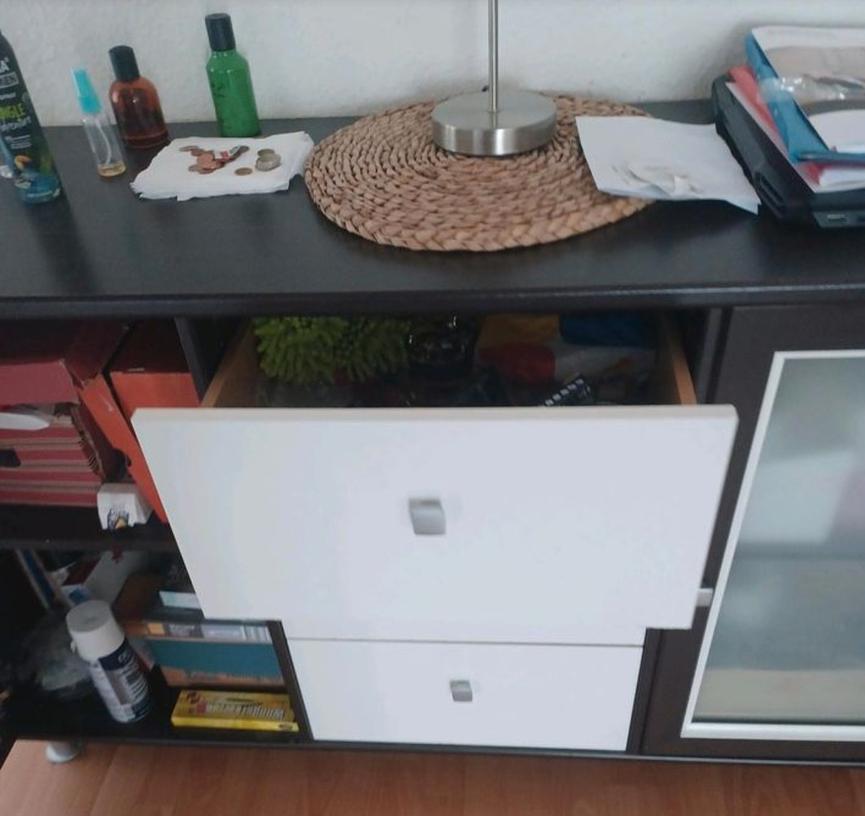 Bild 2 Schrank Sideboard braun weiß