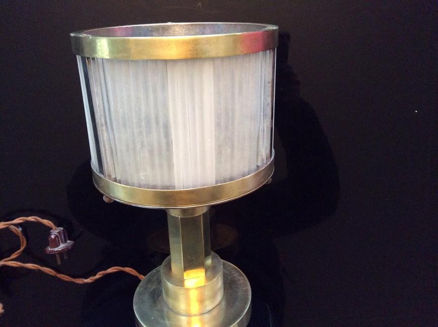 Bild 1 Art Deco Lampe Verre Brass Moderniste Louis Sognot