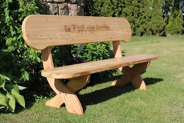 Bild 7 Gartenbank aus Lärche mit Gravur. Hochzeitsgeschenk. Rentners Geschenk.