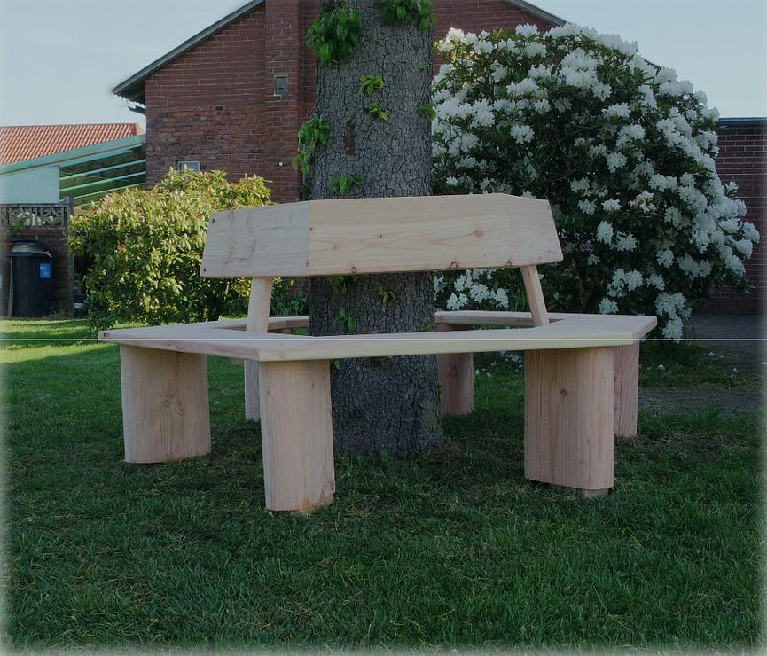 Bild 5 Baumbank. Krongartmöbel. Holzmöbel. Gartenbank.