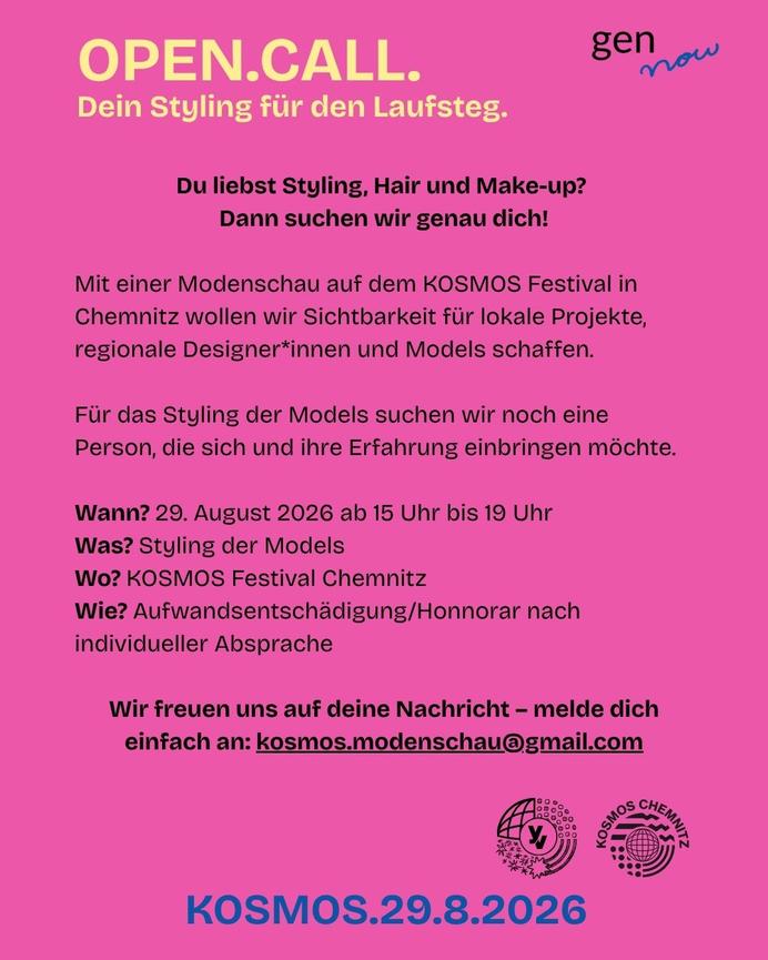 Bild 1 Stylist*in für KOSMOS Festival in Chemnitz am 29.8.2026
