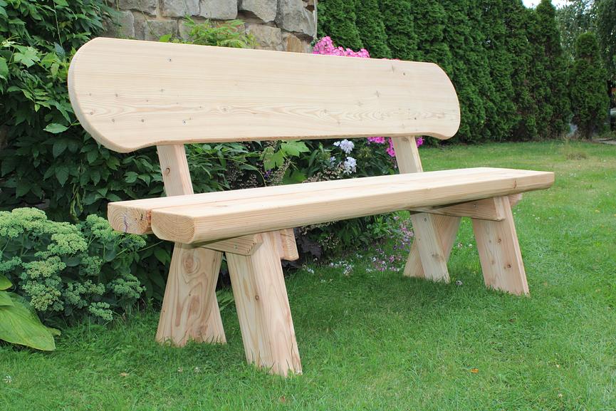 Bild 4 Gartenbank aus Lärche mit Gravur. Hochzeitsgeschenk. Parkbank.