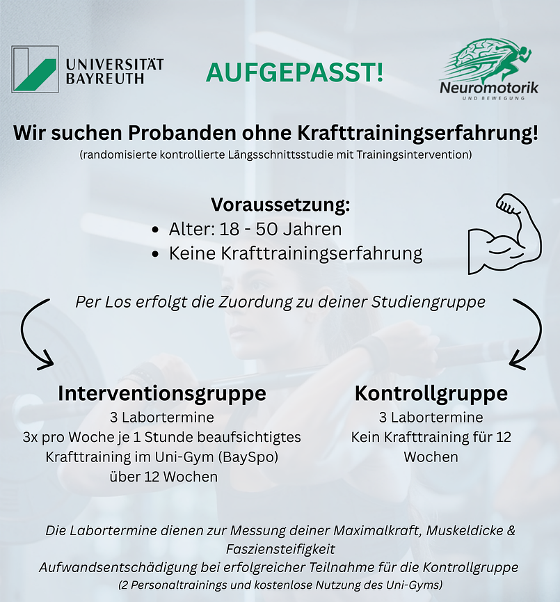 Bild 1 Probanden ohne Erfahrung im Krafttraining gesucht für Krafttrainingsstudie!