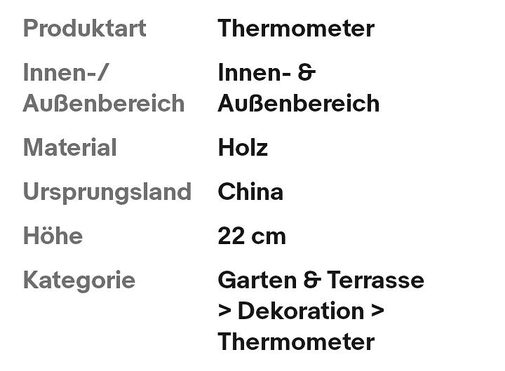 Bild 5 Thermometer 22 cm aus Holz
