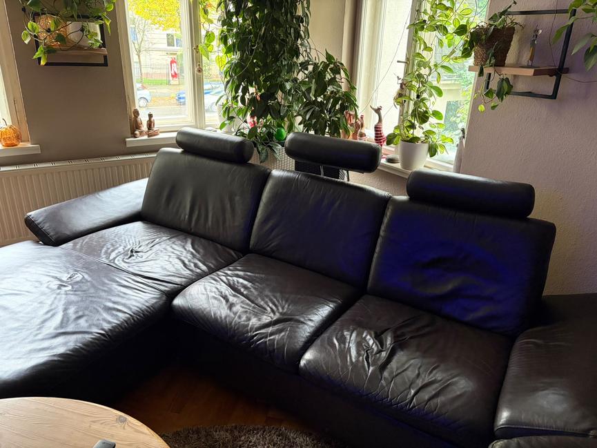Bild 5 Ledercouch mit Ottomane – zu verschenken, Leipzig