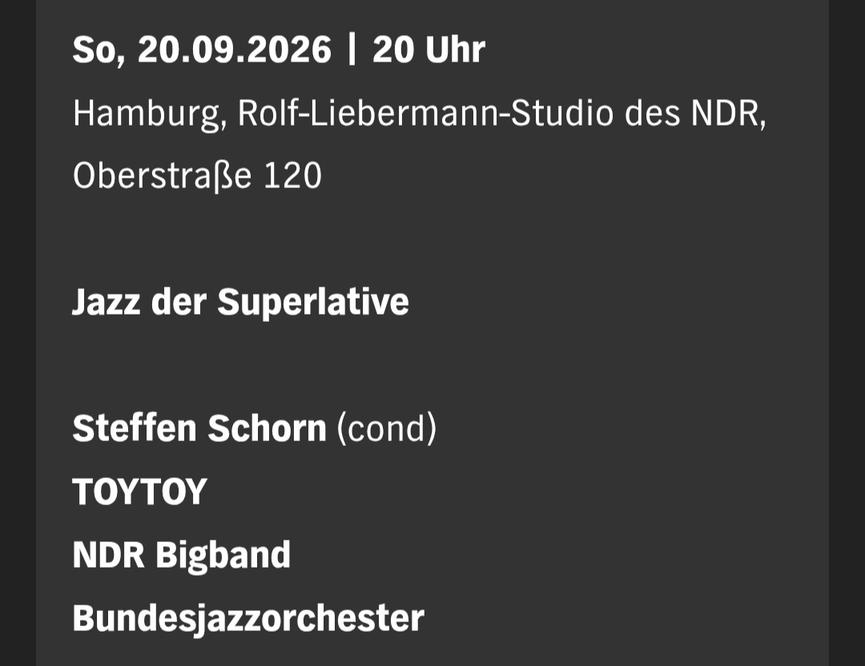 Bild 5 Ticket Jazz-Orchester Konzert in Hannover Sa. 19.09.2026