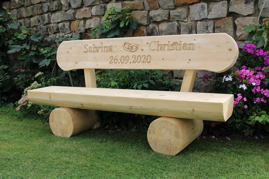 Bild 6 Geschenk für Familien. Holzbank mit Gravur. Rentners Geschenk.