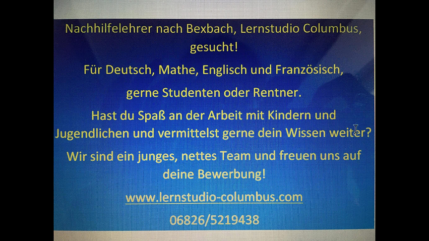 Bild 1 Nachhilfelehrer nach Bexbach gesucht