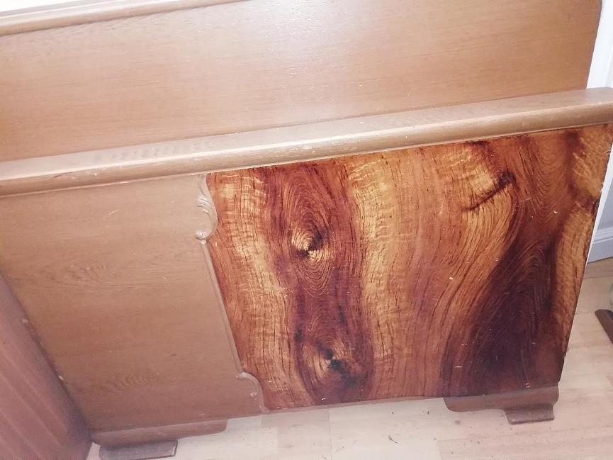 Bild 2 .wunderschönes antikes ECHTHOLZ-Doppel-Bett zu VERSCHENKEN!